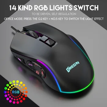 Cu fir Mouse de Gaming 10 Butonul RGB DPI USB Mouse de Calculator Gamer Soareci Silent Mouse-ul Cu Lumină Colorată Pentru Laptop PC