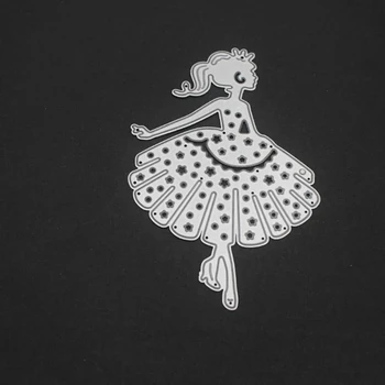 Un Dans Elegant Fata De Balet Moare De Tăiere Fată Drăguță Mica Suflare Bule Stencil Scrapbooking Album Card Ambarcațiunile De A Face Mucegai