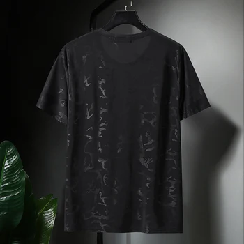Negru T-shirt pentru Bărbați 2021 Vara Maneca Scurta Tricou Cool Dimensiuni Mari Tricou de Moda Streetwear Teuri Topuri Plus Dimensiune 11XL HA103